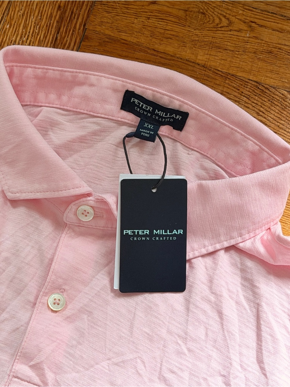NWT Peter Millar Crown Crafted Pima Cotton Men's Pink Short Sleeve Polo Shirt